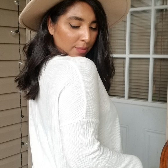 BRIGHTER DAYS WHITE WAFFLE KNIT TOP - Picture 6 of 12